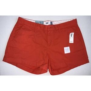 NWT Women's OLD NAVY Shorts Orange Chino Size 4